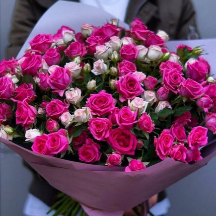 Букет из розовых роз «Цветочная фея»