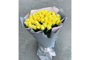 Букет из желтых роз «Янтарь»