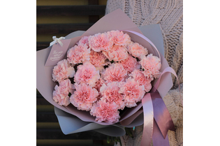 Букет из 21 розовой гвоздики «Розовая сказка»