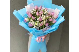 Монобукет из тюльпанов Три желания